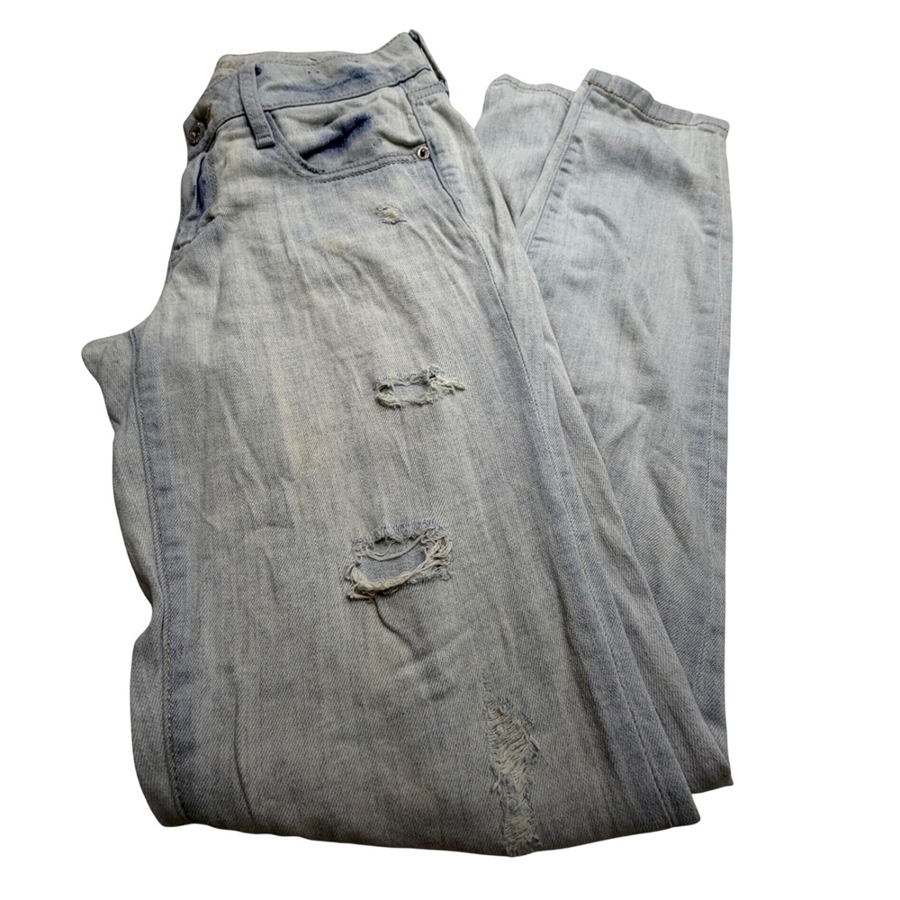 Decree Super Skinny Distressed Light Wash Jeans Size 3 Low Rise Ripped Denim